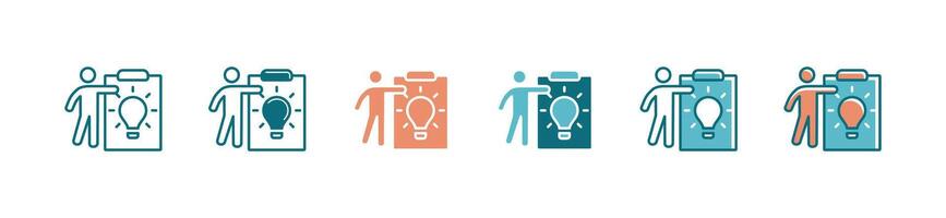 clipboard innovation document with light bulb icon human resource thinking a creative business solution document signs illustration design vector