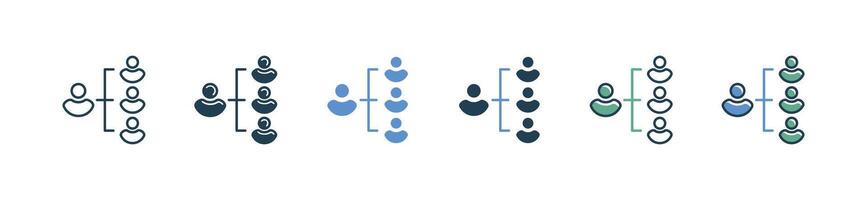 hierarchy organization icon team management diagram symbol illustration design vector