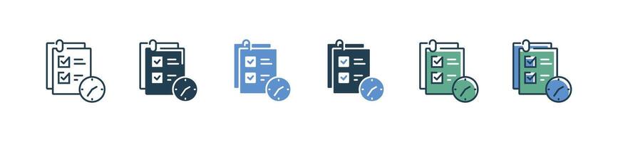 task time management icon set design project activity schedule target reminder illustration design for web and app vector