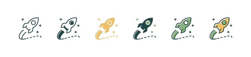 startup business project rocket icon innovation launch . Boost, travel, idea, success, development symbol illustration for web and app template vector