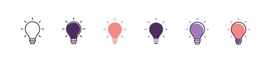 simple set of lightbulb idea icon creative thinking startup innovation symbol illustration for web and app vector