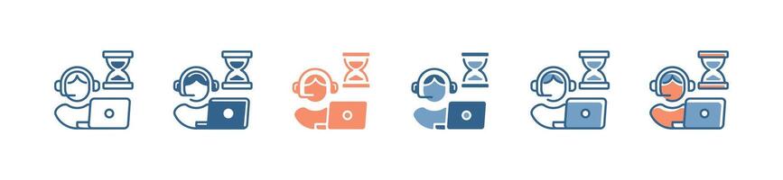 work project timeline management icon business task duration process service signs illustration vector
