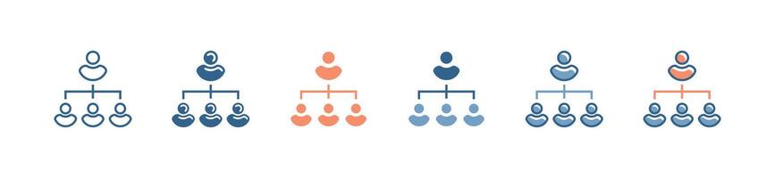 organization management icon . structure hierarchy diagram team people chart symbol illustration design vector