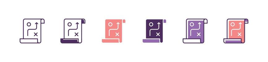 business strategy document planning icon goal to action objective work solution analysis symbol illustration for web and app vector