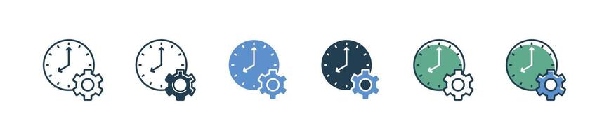 time management icon set design project deadline schedule deadline control symbol illustration vector
