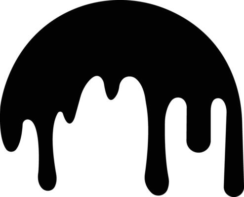 Dripping paint or ink icon in flat. Isolated on spots of paint, floating oil blots Blob paint stain and drip Water drops liquid burst splashes for apps or web
