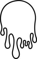 Dripping paint or ink icon in line. Isolated on spots of paint, floating oil blots Blob paint stain and drip Water drops liquid burst splashes for apps or web vector