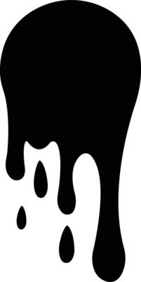 Dripping paint or ink icon in flat. Isolated on spots of paint, floating oil blots Blob paint stain and drip Water drops liquid burst splashes for apps or web