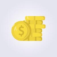flat icon of pile of dollar coin illustration design, stacks coin symbol vector