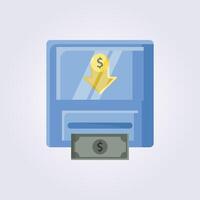 flat withdraw money at atm icon logo illustration design, withdraw payout money symbol vector