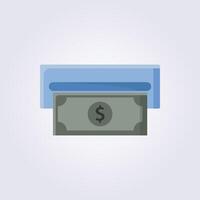 flat withdraw money at atm icon logo illustration design vector
