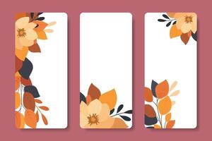 Set of backgrounds with flowers. Backgrounds of the day for invitations, cards, with place for text. vector