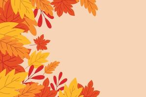 Autumn autumn background with yellow, red and orange autumn leaves, with space for text. vector
