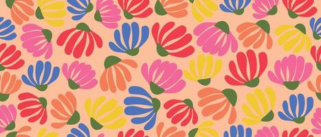 Creative seamless background with abstract flowers. Floral summer or spring pattern. vector