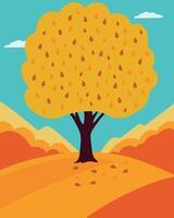 Autumn landscape in a minimalist style. vector