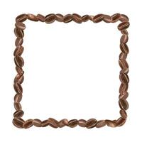 Dark roasted coffee beans. Square frame with aroma ingredient for morning invigorating aromatic drink. Empty space for your text. Watercolor illustration. For cafe advertising, package, menu vector