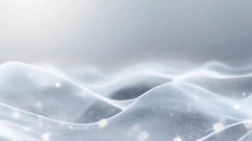 A captivating abstract image featuring fluid, wave-like patterns adorned with shimmering dots. The soft, gradient background enhances the ethereal and futuristic feel. video
