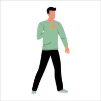 man walking with his hands in his pockets vector