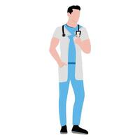 a man in a doctor's uniform is standing with a stethoscope vector
