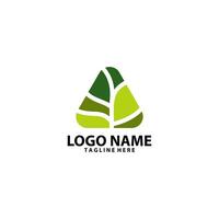 triangular tree trunk logo design vector