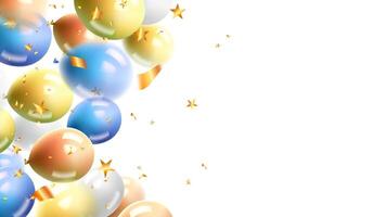 Space for text with colorful balloons decoration happy birthday party background vector
