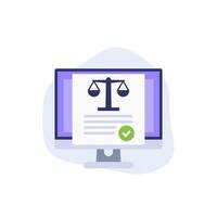 online legal help icon with a computer vector
