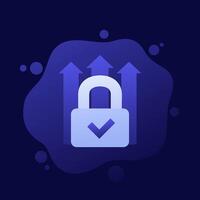 padlock and arrows icon, design vector