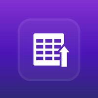 import icon with a spreadsheet for web vector