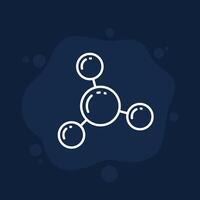 Ammonia, NH3 molecule line icon vector
