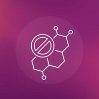 no hormones icon in line design vector