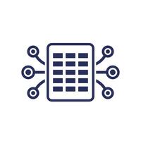 data to a spreadsheet icon vector