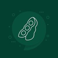 soy bean line icon, vector