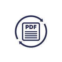 convert to PDF file icon on white vector
