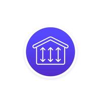ceiling height line icon with house vector