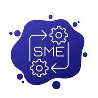 SME icon with gears, line design vector