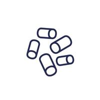 wood pellets icon, line pictogram vector