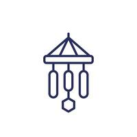 wind chimes line icon on white vector