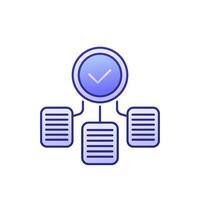 completed projects icon with outline vector