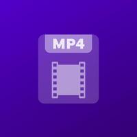 mp4 file icon, format, transparent design vector