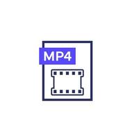 mp4 file icon on white vector