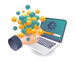 The Future of Business Strategic Blockchain Technology Management vector