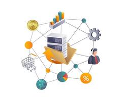 Analyzing Business Network Data Transactions for Business Growth vector
