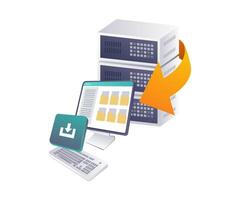 Understanding Data Upload and Download Processes on Servers vector