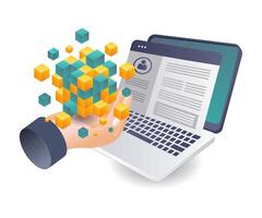 Unlocking Business Potential with Blockchain Technology Management vector