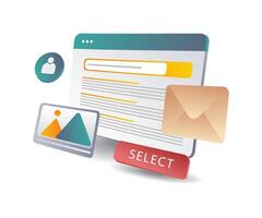 Searching for Web Articles on Search Engines vector