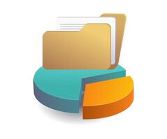 Percentage Analysis of Data Storage on Server Computers vector