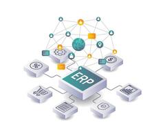 Strategies for Implementing ERP in Business Management vector