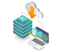 Optimizing Data Management Practices in Cloud Technology vector