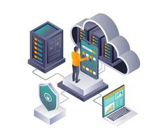 Strategies for Managing Cloud Server Infrastructure vector