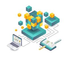 Corporate Strategies in the Face of Blockchain Technology Development vector